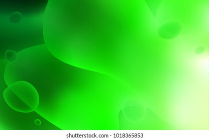 Light Green vector template with bubble shapes. Shining crooked illustration in memphis style. The template for cell phone backgrounds.