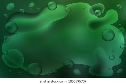 Light Green vector template with bubble shapes. Shining illustration, which consist of blurred lines, circles. Memphis design for your web site.