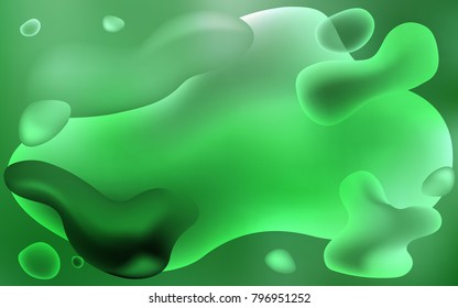 Light Green vector template with bubble shapes. Shining crooked illustration in memphis style. The template for cell phone backgrounds.