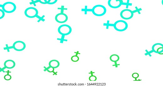 Light Green vector template with businesswoman signs. Colorful illustration with gradient feminism shapes. Background for cell phones.