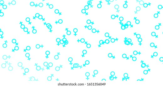 Light Green vector template with businesswoman signs. Illustration with signs of women's strength and power. Background for International Women’s Day.