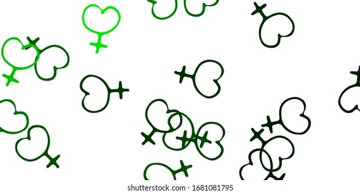 Light Green vector template with businesswoman signs. Abstract illustration with a depiction of women's power. Background for International Women’s Day.