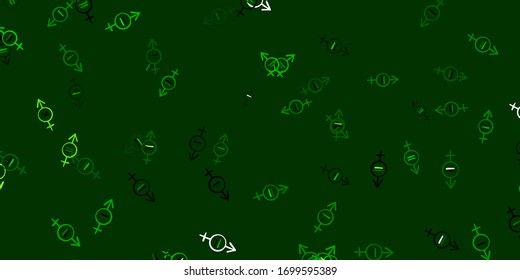 Light Green vector template with businesswoman signs. Colorful feminism symbols with a gradient in modern style. Design for International Women’s Day.