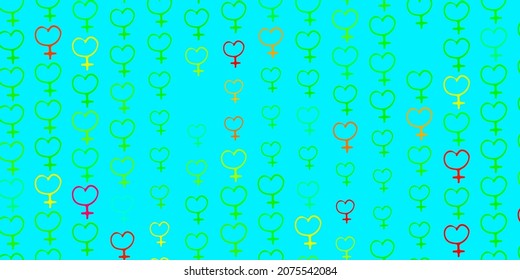 Light Green vector template with businesswoman signs. Abstract illustration with a depiction of women power. Background for International Women Day.