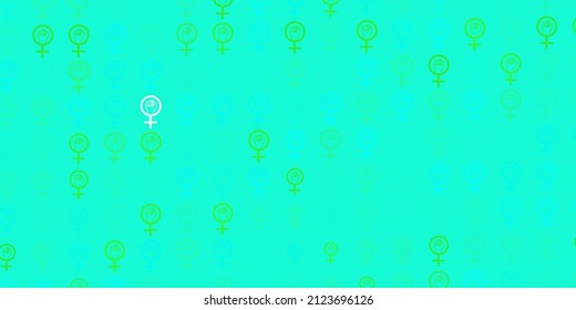 Light Green vector template with businesswoman signs. Illustration with signs of women strength and power. Best design to show the power of women.