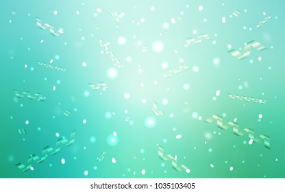 Light Green vector template with carnival confetti. Glitter abstract illustration with colorful confetti, ribbons. The pattern can be used for birthday gifts, congratulations.