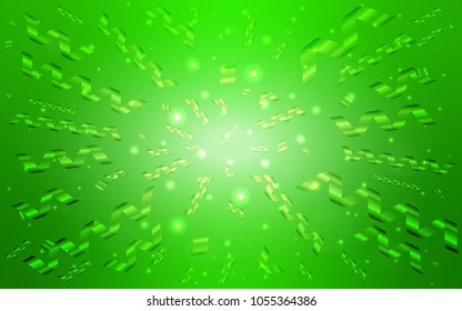 Light Green vector template with carnival confetti. Confetti on blurred abstract background with colorful gradient. The pattern can be used for carnival, festival leaflets.