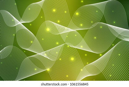 Light Green vector template with carnival confetti. Modern geometrical abstract illustration with carnival ribbons. The template can be used as a background for postcards.