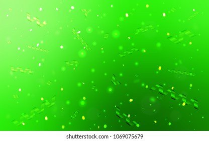 Light Green vector template with carnival confetti. Confetti on blurred abstract background with colorful gradient. The pattern can be used for birthday gifts, congratulations.
