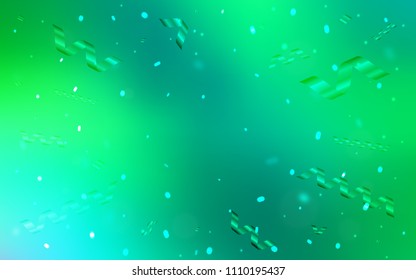 Light Green vector template with carnival confetti. Confetti on blurred abstract background with colorful gradient. New design for ad, poster, banner of your Party.