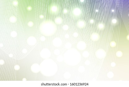 Light Green vector template with carnival confetti. Decorative shining illustration with ribbons on abstract template. New design for ad, poster, banner of your Party.
