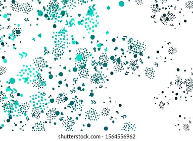 Light Green vector template with chaotic shapes. Colorful chaotic forms with gradient in modern style. Elegant design for wallpapers.