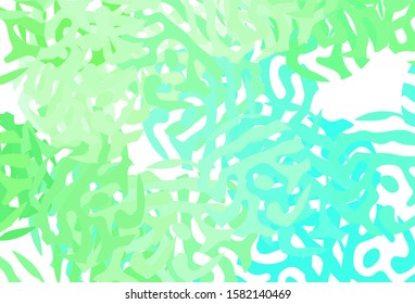 Light Green vector template with chaotic shapes. Decorative design in abstract style with random forms. Best smart design for your business.