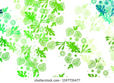 Light Green vector template with chaotic shapes. Decorative design in abstract style with random forms. Background for a cell phone.