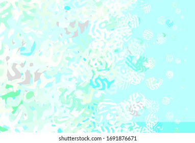 Light Green vector template with chaotic shapes. Modern abstract illustration with colorful random forms. Elegant design for wallpapers.