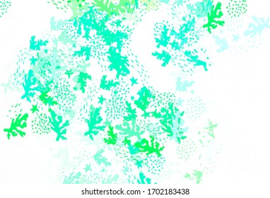 Plantilla vectorial verde claro con formas caóticas. Coloridas formas caóticas con degradado de estilo moderno. Diseño moderno para su tarjeta de visita.