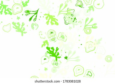 Plantilla vectorial verde claro con formas caóticas. Ilustración abstracta moderna con formas aleatorias coloridas. Diseño sencillo para su sitio web.