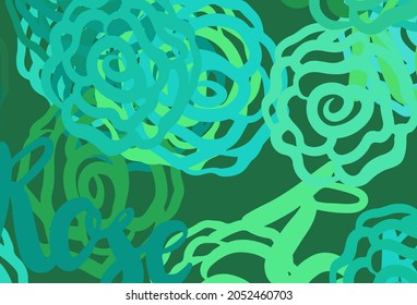 Light Green vector template with chaotic shapes. Decorative design in abstract style with random forms. Best smart design for your business.