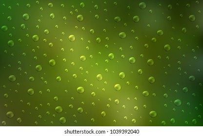 Light Green vector template with circles. Glitter abstract illustration with blurred drops of rain. The pattern can be used for ads, leaflets of liquid.