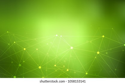 Light Green vector template with circles, triangles. Design with connection of dots and lines on colorful background. Pattern can be used for beautiful websites.