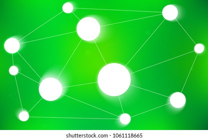 Light Green vector template with circles, triangles. Design with connection of dots and lines on colorful background. Pattern can be used for beautiful websites.