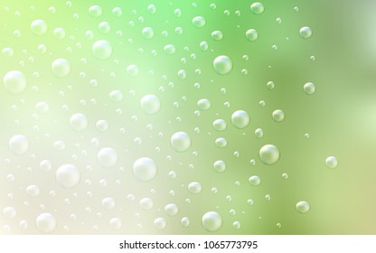 Light Green vector template with circles. Blurred bubbles on abstract background with colorful gradient. Pattern can be used as texture of water, rain drops.
