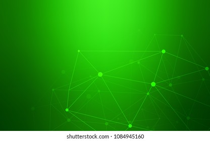 Light Green vector template with circles, triangles. Design with connection of dots and lines on colorful background. Beautiful design for your business advert.