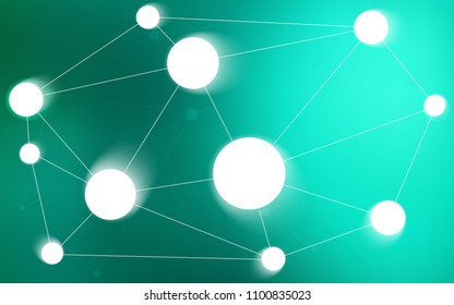 Light Green vector template with circles, triangles. Colorful illustration with circles and lines in futuristic style. Pattern can be used as texture of wallpapers.