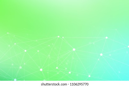 Light Green vector template with circles, triangles. Design with connection of dots and lines on colorful background. Beautiful design for your business advert.