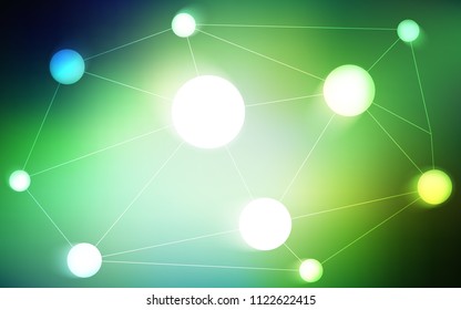 Light Green vector template with circles, triangles. Abstract illustration with colorful discs and triangles. Completely new template for your brand book.