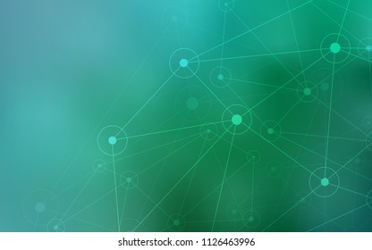 Light Green vector template with circles, triangles. Glitter abstract illustration with connection of triangle structure. Pattern can be used for ads, leaflets.