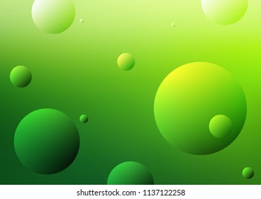 Light Green vector template with circles. Blurred decorative design in abstract style with bubbles. The pattern can be used for aqua ad, booklets.