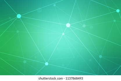 Light Green vector template with circles, triangles. Glitter abstract illustration with connection of triangle structure. Pattern can be used as texture of wallpapers.
