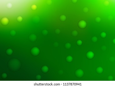 Light Green vector template with circles. Modern abstract illustration with colorful water drops. Pattern can be used as texture of water, rain drops.