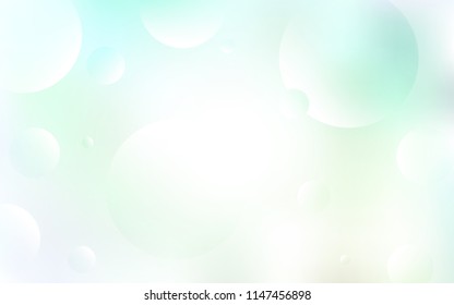 Light Green vector template with circles. Beautiful colored illustration with blurred circles in nature style. New design for ad, poster, banner of your website.