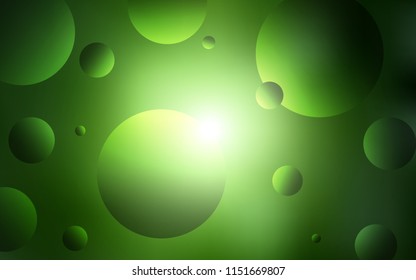 Light Green vector template with circles. Blurred decorative design in abstract style with bubbles. Pattern can be used as texture of wallpapers.