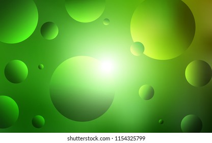 Light Green vector template with circles. Modern abstract illustration with colorful water drops. Pattern can be used for ads, leaflets.
