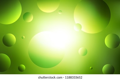 Light Green vector template with circles. Beautiful colored illustration with blurred circles in nature style. New design for ad, poster, banner of your website.