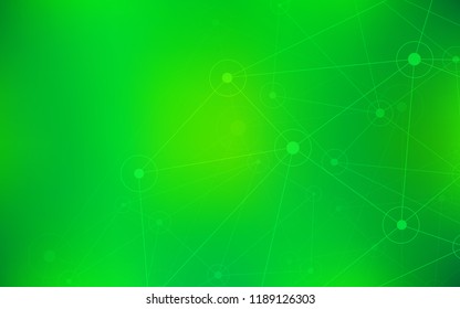 Light Green vector template with circles, triangles. Design with connection of dots and lines on colorful background. Pattern can be used for beautiful websites.
