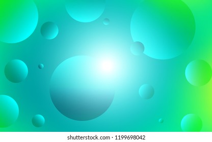 Light Green vector template with circles. Blurred bubbles on abstract background with colorful gradient. Pattern can be used for ads, leaflets.