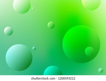 Light Green vector template with circles. Glitter abstract illustration with blurred drops of rain. The pattern can be used for aqua ad, booklets.