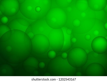 Light Green vector template with circles. Glitter abstract illustration with blurred drops of rain. The pattern can be used for aqua ad, booklets.