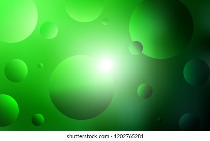 Light Green vector template with circles. Beautiful colored illustration with blurred circles in nature style. Pattern can be used as texture of wallpapers.