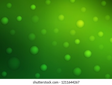 Light Green vector template with circles. Abstract illustration with colored bubbles in nature style. Beautiful design for your business natural advert.