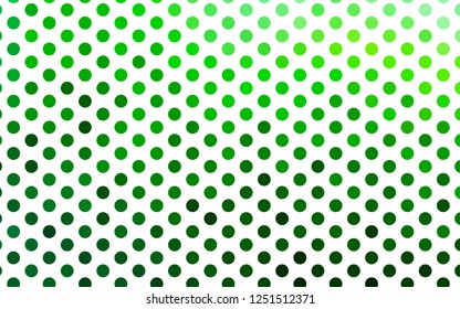 Light Green vector template with circles. Abstract illustration with colored bubbles in nature style. Pattern of water, rain drops.