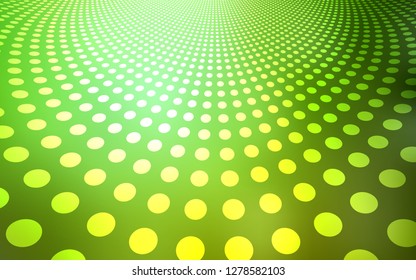Light Green vector template with circles. Beautiful colored illustration with blurred circles in nature style. Completely new template for your brand book.