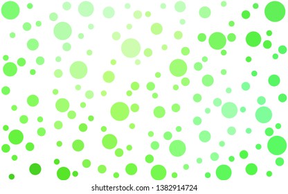 Light Green vector  template with circles. Modern abstract illustration with colorful water drops. Pattern for textures of wallpapers.