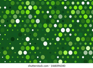 Light Green vector template with circles. Beautiful colored illustration with blurred circles in nature style. Pattern of water, rain drops.