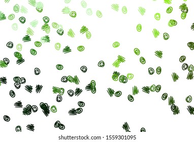 Light Green vector template with circles. Glitter abstract illustration with blurred drops of rain. Pattern for ads, leaflets.