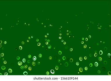 Light Green vector template with circles. Glitter abstract illustration with blurred drops of rain. Design for business adverts.